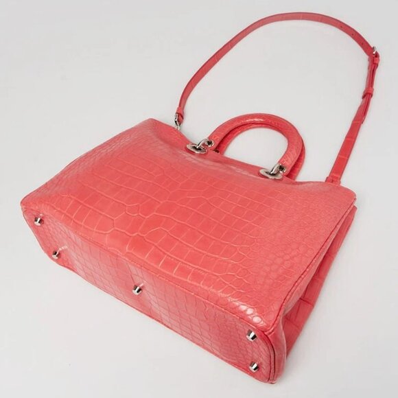 Christian Dior Pink Alligator Large Diorissimo Tote Bag - Picture 3 of 12